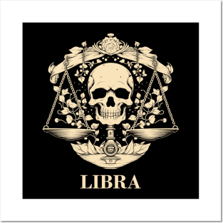 Libra Zodiac Skull Posters and Art